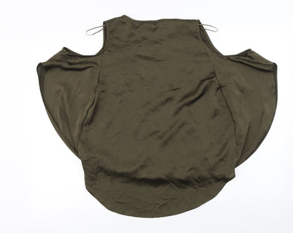 Back view of Star women’s brown basic blouse, size UK 12