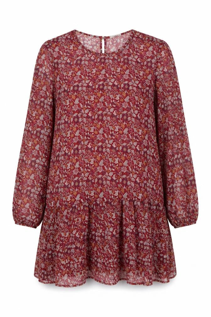 Peacocks  Womens Red Floral  Basic Blouse Size 14