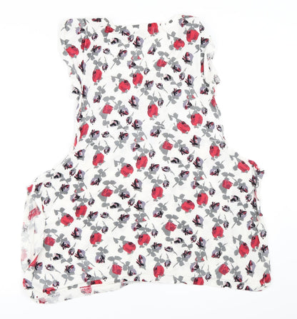 Back view of Karen Cole women’s white floral jumper, size S