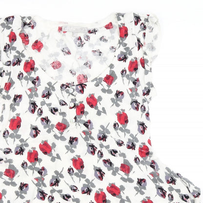 Close-up detail of Karen Cole women’s white floral jumper, size S