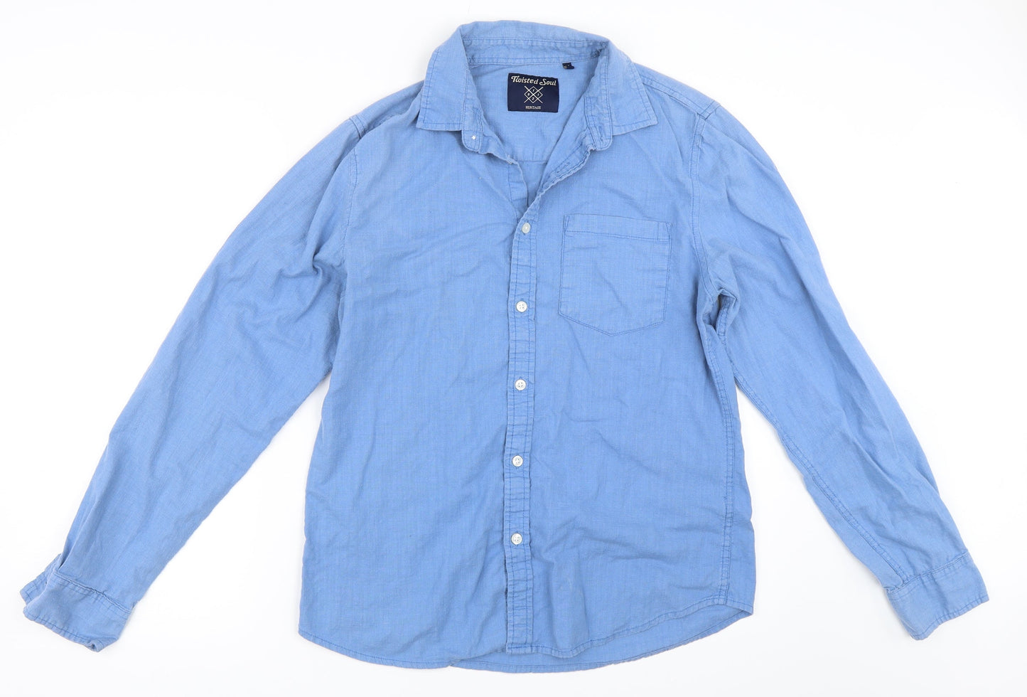Twisted Soul Mens Blue    Button-Up Size M