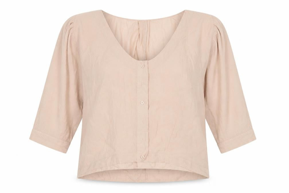 Crafted Womens Beige   Basic Button-Up Size 14