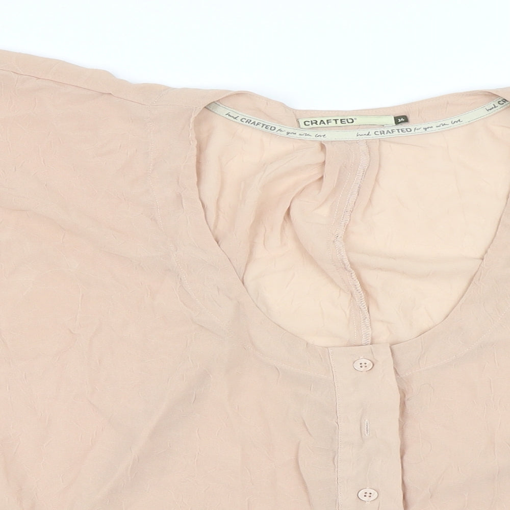 Crafted Womens Beige   Basic Button-Up Size 14
