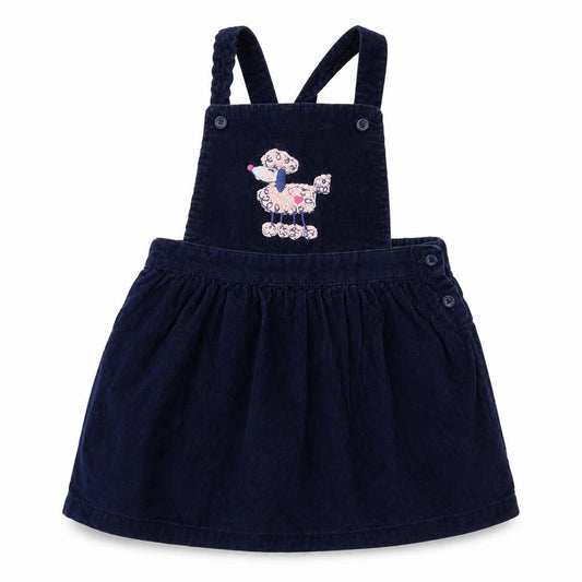 George Girls Blue  Corduroy Pinafore/Dungaree Dress  Size 12-18 Months  - Poodle
