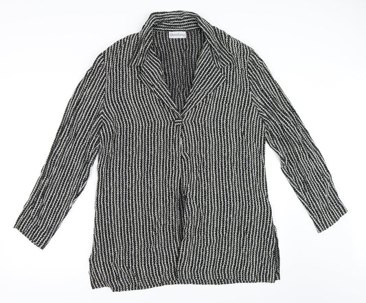 Dorchena Womens Black   Basic Button-Up Size 16