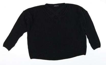 Additional front view of Boohoo women’s black jumper, size M