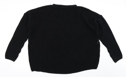 Back view of Boohoo women’s black jumper, size M