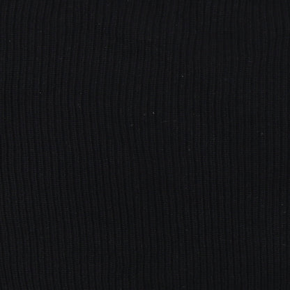 Brand and care label for Boohoo women’s black jumper, size M
