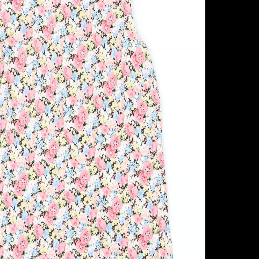 Blue Chameleon Womens Pink Floral  Shirt Dress  Size 14