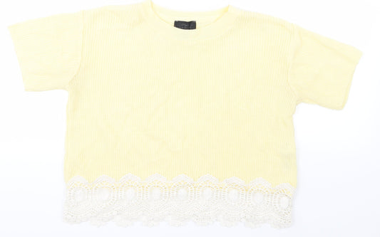 Topshop Womens Yellow  Knit Pullover Jumper Size 8