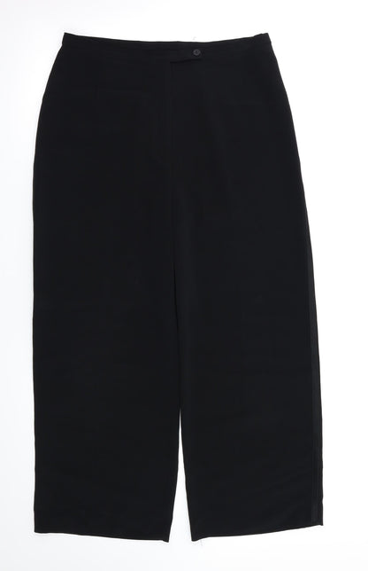 Additional front view of Next women’s black trousers, size UK 12, 23-inch leg