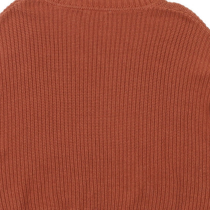 Brand and care label for Miss Selfridge women’s brown jumper, size UK 6