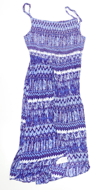 Preloved A Drew  Womens Blue Striped  Fit & Flare  Size S - Front