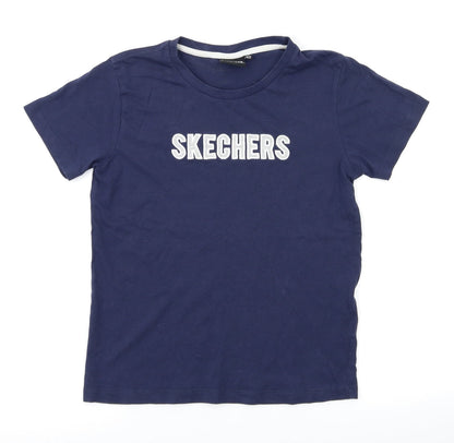 Additional front view of Skechers boys’ blue basic t-shirt, size 10-11, years