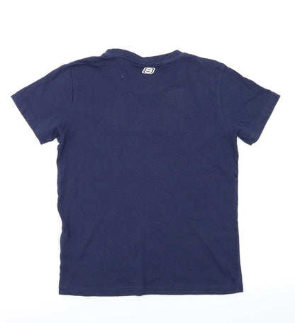Back view of Skechers boys’ blue basic t-shirt, size 10-11, years