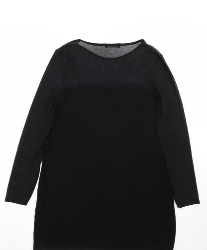 Back view of Missguided women’s black a-line, size UK 14