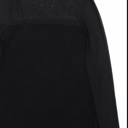 Brand and care label for Missguided women’s black a-line, size UK 14
