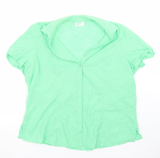 Canda Womens Green   Basic Button-Up Size 22