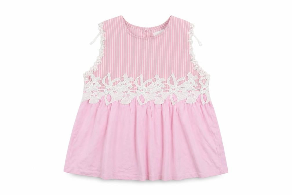 Savida Womens Pink Striped  Basic Blouse Size S