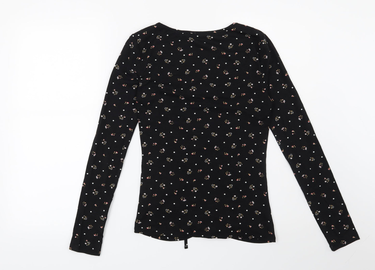 George Womens Black Floral  Basic Blouse Size 10
