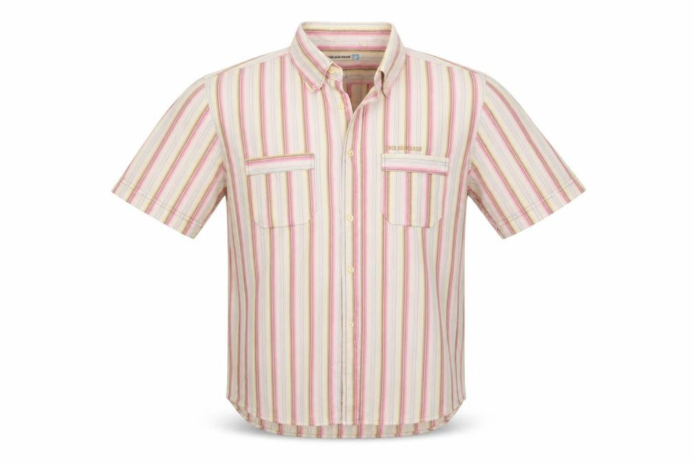 Duck and Cover Mens Pink Striped   Button-Up Size L