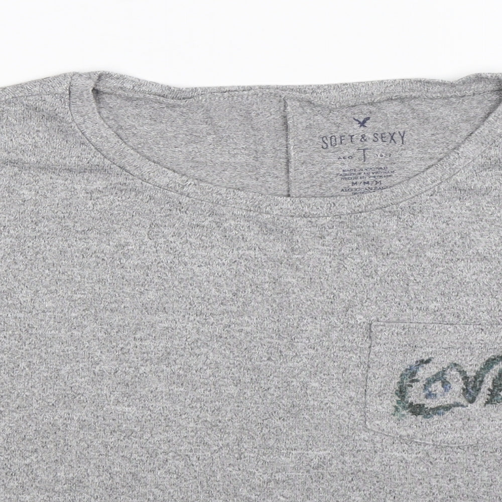 American Eagle Outfitters Womens Grey   Basic T-Shirt Size M