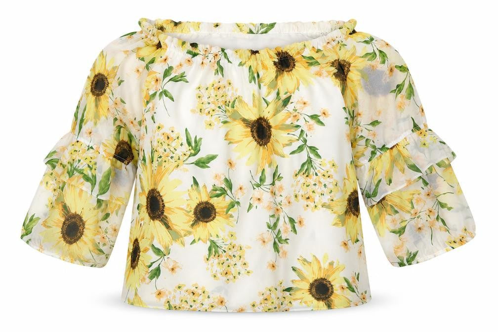 Bonmarché Womens White Floral Basic Blouse Size 12