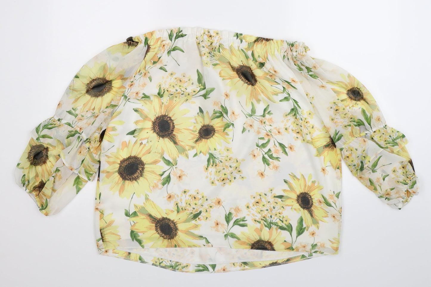 Bonmarché Womens White Floral  Basic Blouse Size 12