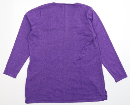 Back view of Michele Hope women’s purple jumper, size UK 20