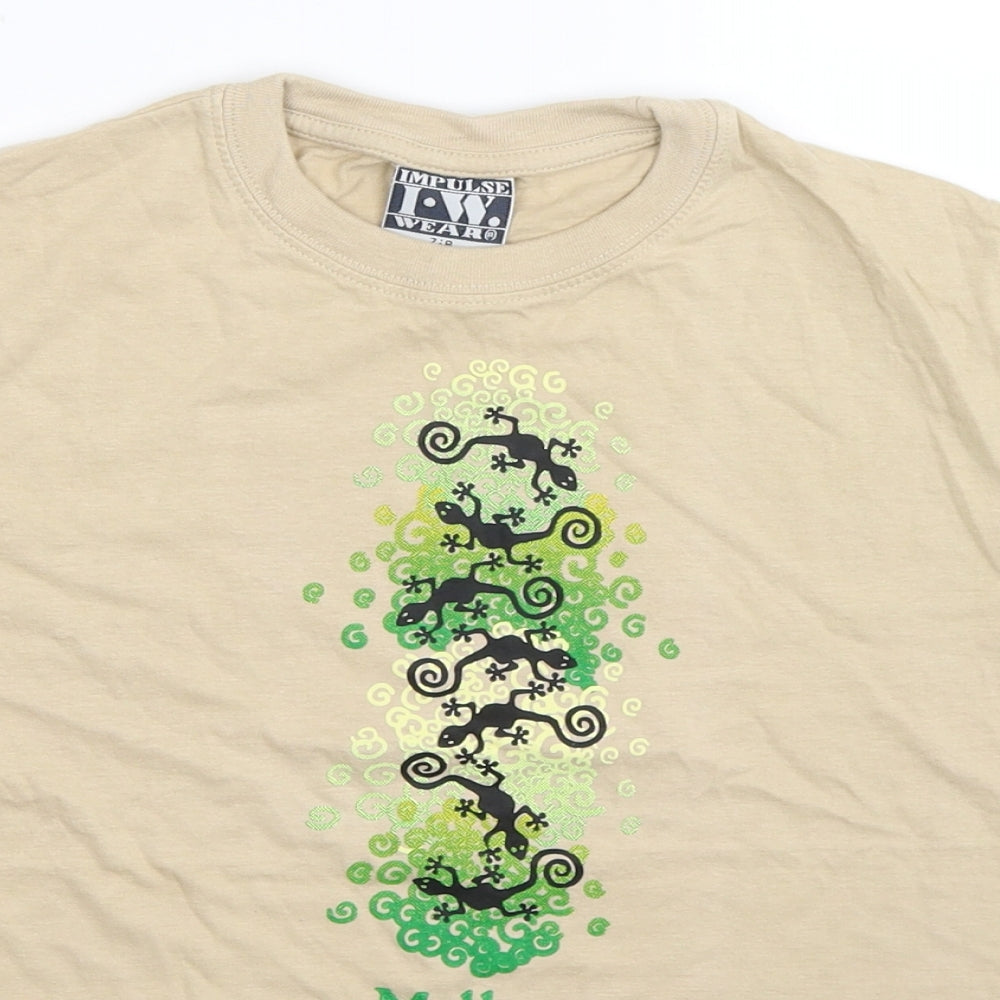 Impulse Boys Beige   Basic T-Shirt Size 7-8 Years