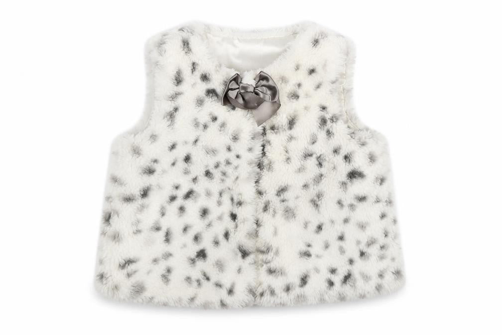 Little Me Baby White Animal Print  Gilet Jacket Size 12 Months