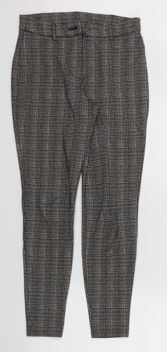 Dorothy Perkins Womens Brown Check  Capri Trousers Size 10 L26 in
