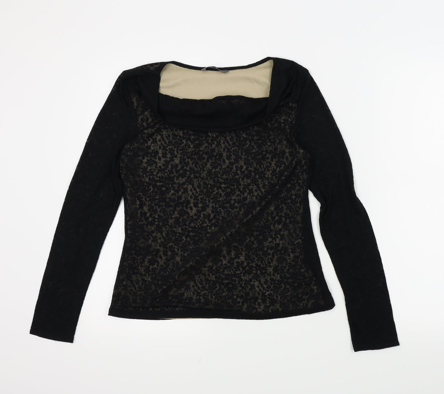 BHS Womens Black Floral  Basic Blouse Size 12