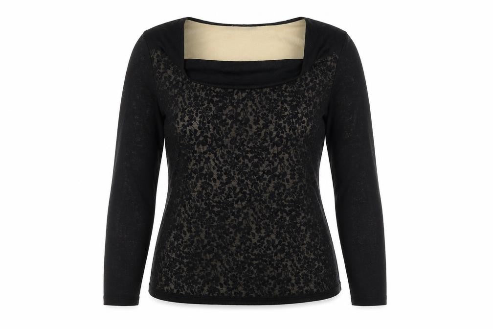 BHS Womens Black Floral  Basic Blouse Size 12