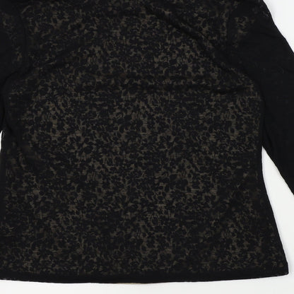 Brand and care label for BHS women’s black floral basic blouse, size UK 12