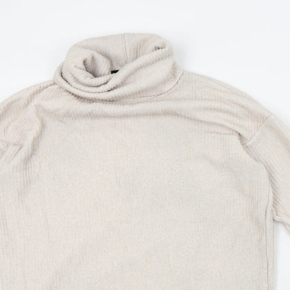 Close-up detail of New Look women’s beige jumper, size S