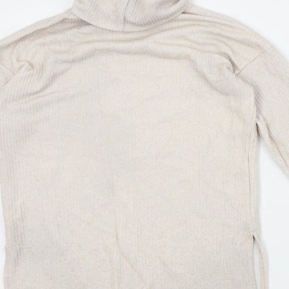 Brand and care label for New Look women’s beige jumper, size S