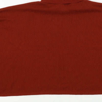 Brand and care label for H&M women’s orange basic t-shirt, size S