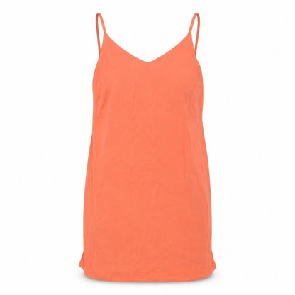 Front view of Atmosphere women’s orange basic tank, size UK 12