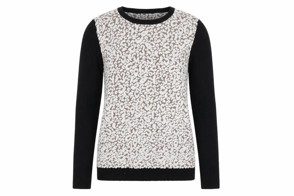 Subtitled Womens Brown Animal Print Knit Pullover Jumper Size 10