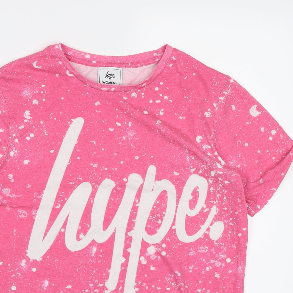 Hype Womens Pink   Basic T-Shirt Size 4