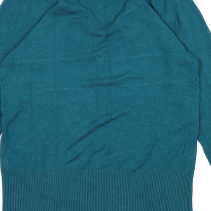 Brand and care label for BHS women’s blue knit jumper, size UK 10