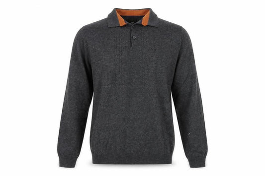 Front view of River Island men’s grey knit jumper, size S