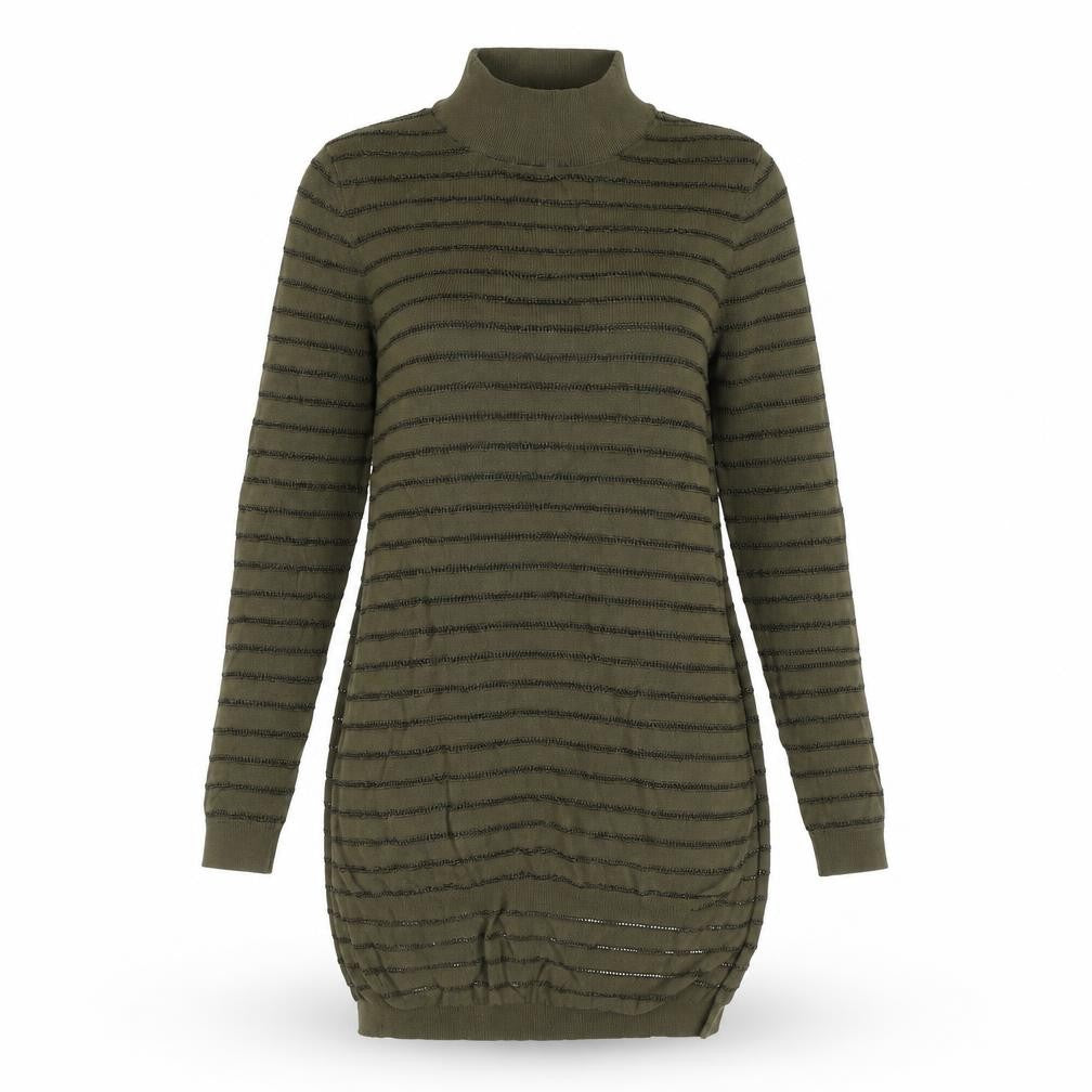 Missguided Womens Green Striped Knit Pullover Jumper Size 10
