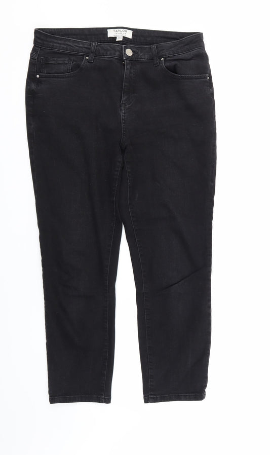 Taylor Womens Black  Denim Straight Jeans Size 8 L28 in