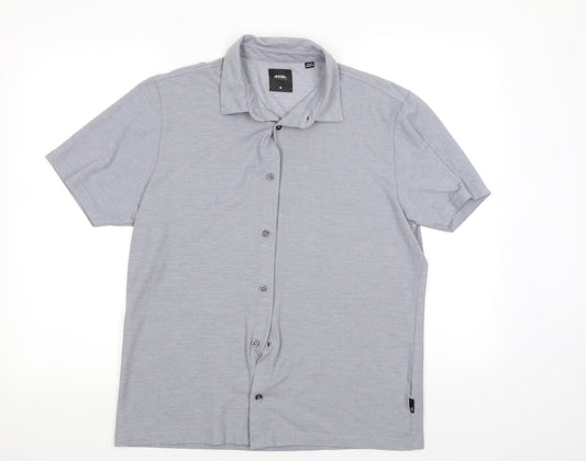 Burton Mens Grey    Button-Up Size M