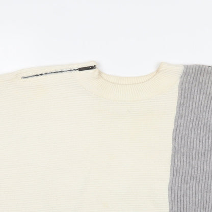 Close-up detail of River Island women’s multicoloured jumper, size XS