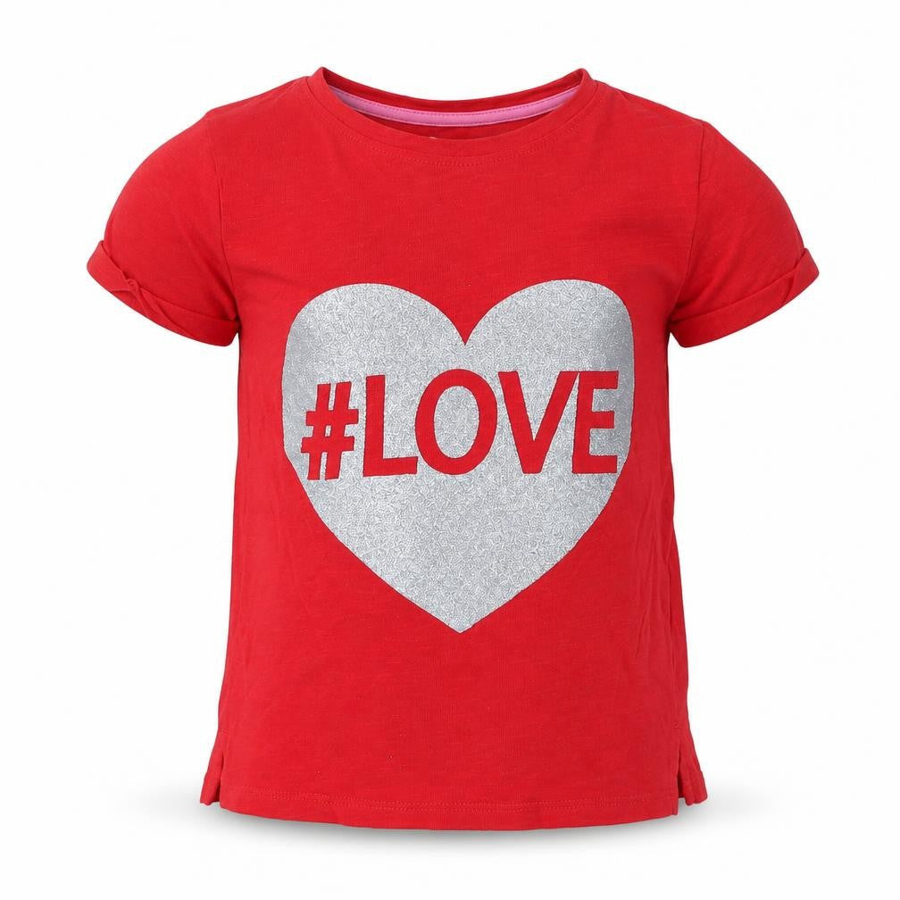 My Weekend Favourites Girls Red   Basic T-Shirt Size 5 Years