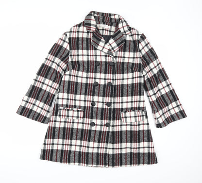 Additional front view of chun mei na women’s white plaid parka coat, size L
