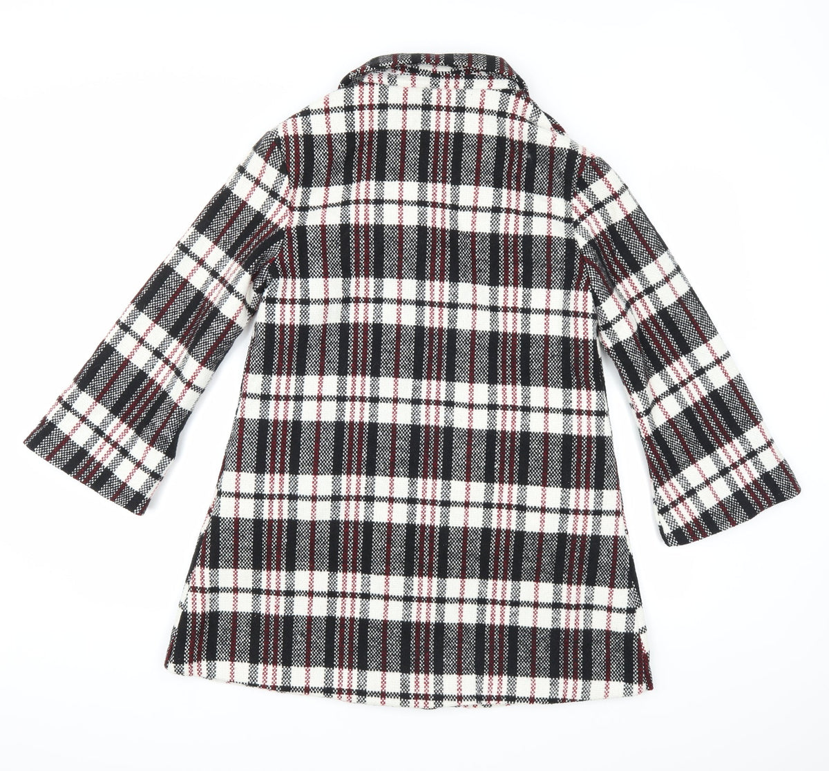 chun mei na Womens White Plaid  Parka Coat Size L